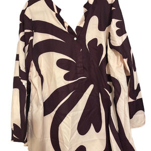 NWOT Shein Stylish Women's Floral Top - Pink and Brownish-Purple